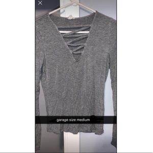 Garage Grey Long Sleeve with Criss Cross